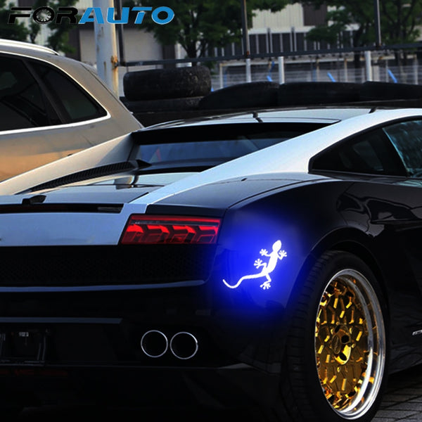 FORAUTO Bumper Car Sticker Safety Warning Mark Car Reflective Sticker Auto Decor Gecko Reflective Strip Tape Car-styling