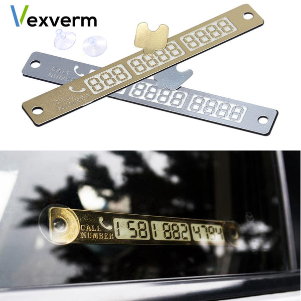 Car Styling Telephone Number Card Sticker 15*2cm Night Luminous Temporary Car Parking Card Plate Suckers Phone Number Card
